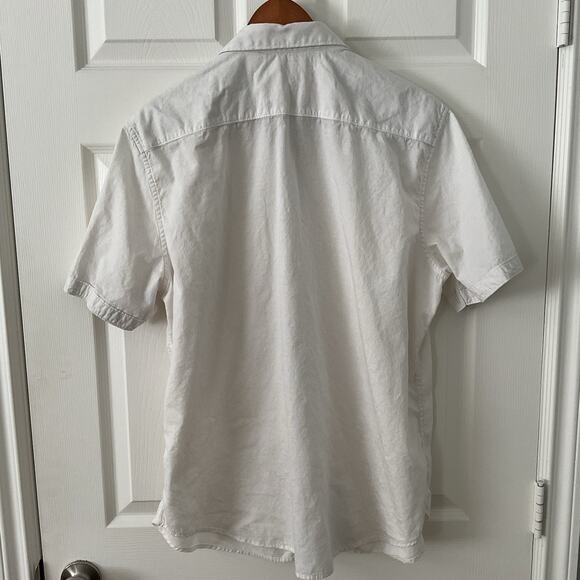 Robert Graham Shirt Mens 2XL White Brown Short Sleeve Button Flip Cuff - Picture 2 of 6